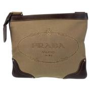 Prada Vintage Pre-owned Canvas crossbodyvskor Beige, Dam