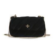 Tory Burch Svart Velvet Mini Flap Väska Black, Dam