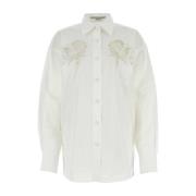 Stella McCartney Oversize Vit Poplin Skjorta White, Dam