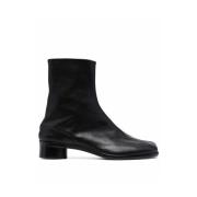 Maison Margiela Svart Läder Split Toe Ankelstövlar Black, Herr