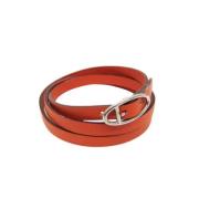 Hermès Vintage Pre-owned Laeder halsband Orange, Dam