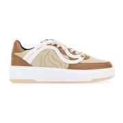 Stella McCartney Tvåton canvas S-Wave sneakers Brown, Dam