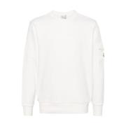 Moncler Cargo Bomulls Sweatshirt med Nylonfickor White, Herr