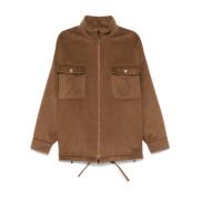 Emporio Armani Brun Dragkedja Uppgraderad Kappa Brown, Dam