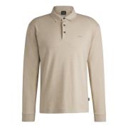 Hugo Boss Långärmad polotröja med logotyp Beige, Herr