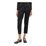 Issey Miyake Cropped Veckade Byxor Black, Dam