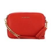 Michael Kors Korallläder Crossbody Väska Red, Dam