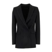 Hebe Studio Stretch ull Bianca blazer i svart Black, Dam