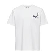 JW Anderson Logo Print Crew Neck T-shirt White, Herr