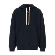 Marine Serre Måne Logo Fleece Hoodie Blue, Herr