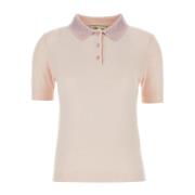 Blumarine Stickad Polo med Strassdekorationer Pink, Dam