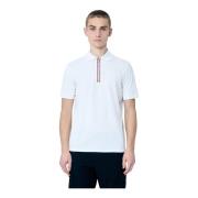 Moncler Bomull Piquet Half-Zip Polo Shirt White, Herr