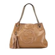 Gucci Vintage Pre-owned Laeder totevskor Brown, Dam