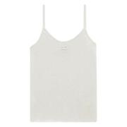 Courrèges Vit Stickad Tanktop med AC-logotyp White, Dam