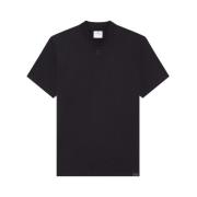 Courrèges Svart Logotyp T-shirt med Ståkrage Black, Herr