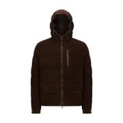 Moncler Corduroy Huva Dunjacka Brun Brown, Herr