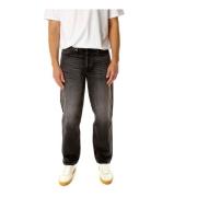 Denham Svarta avslappnade smal passform jeans Gray, Herr