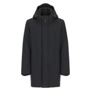 Peuterey Svart Tech Parka med Huva Black, Herr