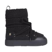 Tommy Hilfiger Svart Shearling Ankel Snowboot Black, Dam