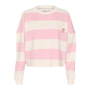 Saint Tropez Rosa Nektar Sweatshirt med Broderad Detalj Pink, Dam