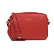 Lancaster Kornigt läder crossbody väska Dune Red, Dam