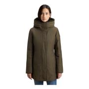 Woolrich Grön Parka Jacka med Päls Huva Green, Dam