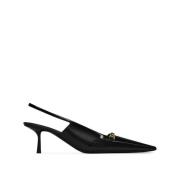 Saint Laurent Carine Slingback Patent Pumps Black, Dam