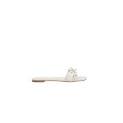 Chloé Ivory Läder Slide Sandaler White, Dam