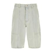 Maison Kitsuné Denim Bermuda Shorts Blue, Herr