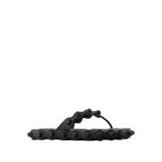 Alexander Wang Svarta Flip Flop Platta Skor Black, Dam