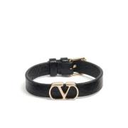 Valentino Garavani Svart VLogo Armband Italien Design Black, Herr