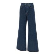 Agolde Mörkblå Wide Leg Jeans Blue, Dam