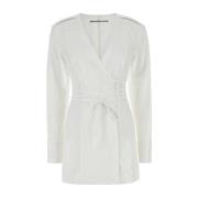 Alexander Wang Vit Poplin Mini Skjortklänning White, Dam