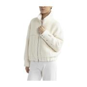 Peserico Bouclé ull och alpacka jacka Beige, Dam