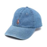 Polo Ralph Lauren Blå denim baseballkeps med Pony-logotyp Blue, Herr