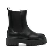 Twinset Svarta Chelsea Boots med gummisula Black, Dam