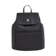 Tommy Hilfiger Svart Poppy Reform Flap Ryggsäck Black, Dam