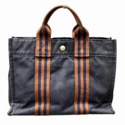 Hermès Vintage Pre-owned Canvas axelremsvskor Blue, Dam