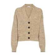 Brunello Cucinelli Melange Effekt Kofta Beige, Dam