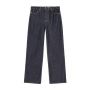 Ganni Blå Denim Wide Leg Jeans Blue, Dam