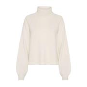 Gestuz Kort Vit Onyx Pullover Beige, Dam