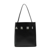 Marni Front Logo Toteväska Black, Dam