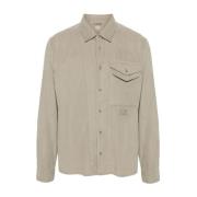 C.p. Company Broderad Logoskjorta Beige, Herr