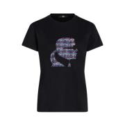 Karl Lagerfeld Kameo Boucle T-Shirt Black, Dam