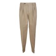 Incotex Beige Stretch Bomullsbyxor med Fickor Brown, Herr