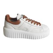 Hogan Ränder Läder Sneakers Vit White, Dam