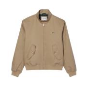 Lacoste Vattentät Bomull Harrington Jacka Beige, Herr