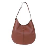 Tod's Hobo Läder Väska med Logotyp Brown, Dam