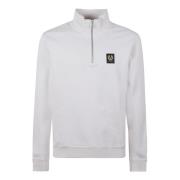 Belstaff Bomull Dragkedja Hoodie Moonbeam Färg Gray, Herr