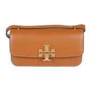 Tory Burch Svart slät läder crossbody väska Brown, Dam